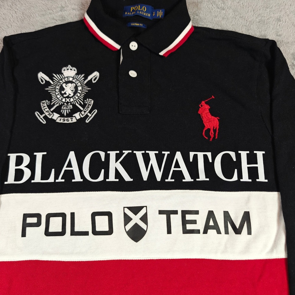 Polo Ralph Lauren Blackwatch Polo Team Mens Small Black Long Sleeve Chief Keef
